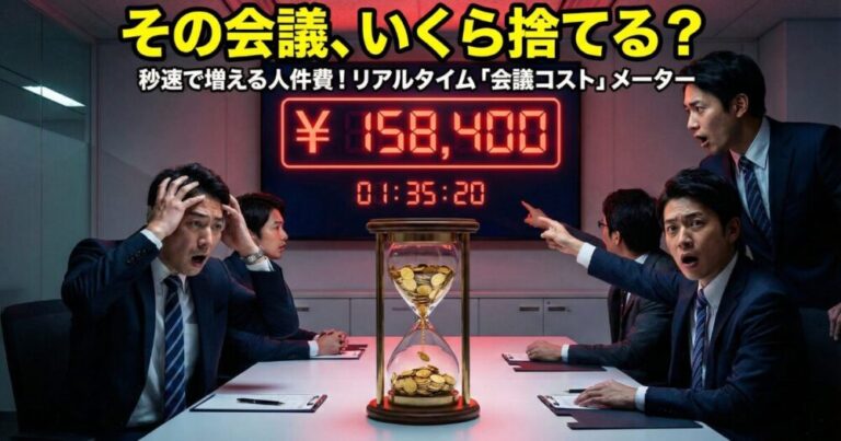 【無料ツール】ダラダラ会議を撲滅せよ。秒速で人件費が増えていく「会議コストメーター」