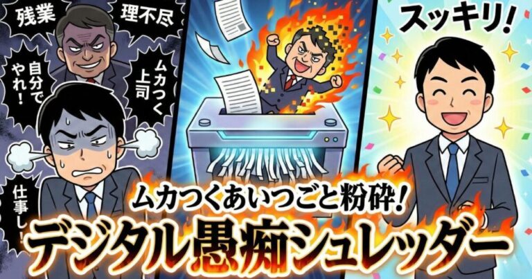 【ストレス解消アプリ】ムカつくあいつごと粉砕！デジタル「愚痴」シュレッダー