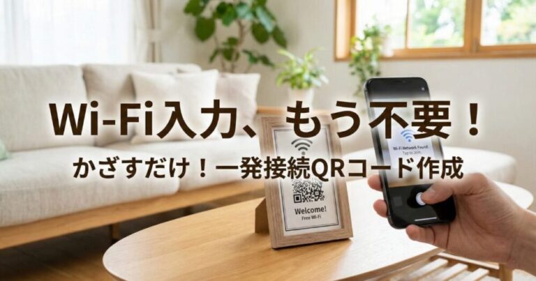 【無料・登録不要】スマホをかざすだけ！お家のWi-Fi接続用QRコード作成ツール（印刷OK・セキュリティ安心）