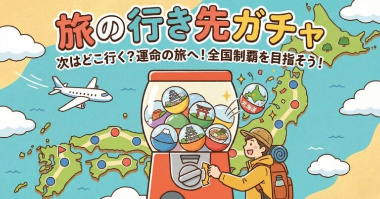 【無料】旅の行き先が決まらない？「未踏の地」だけ狙える47都道府県ガチャ｜宿検索機能付き