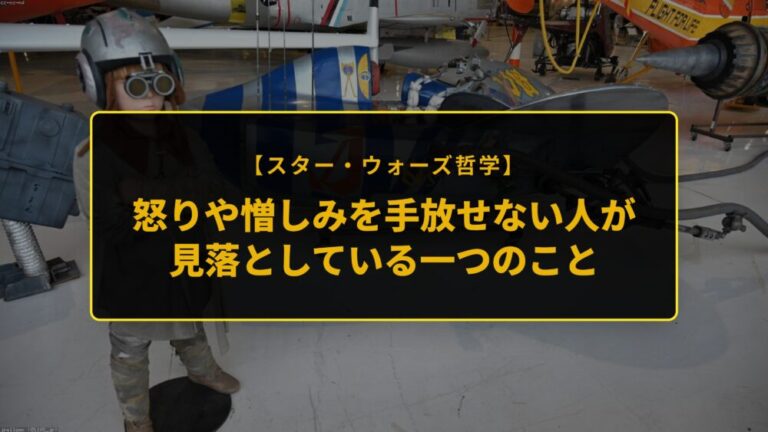 【スター・ウォーズ哲学】怒りや憎しみを手放せない人が見落としている一つのこと